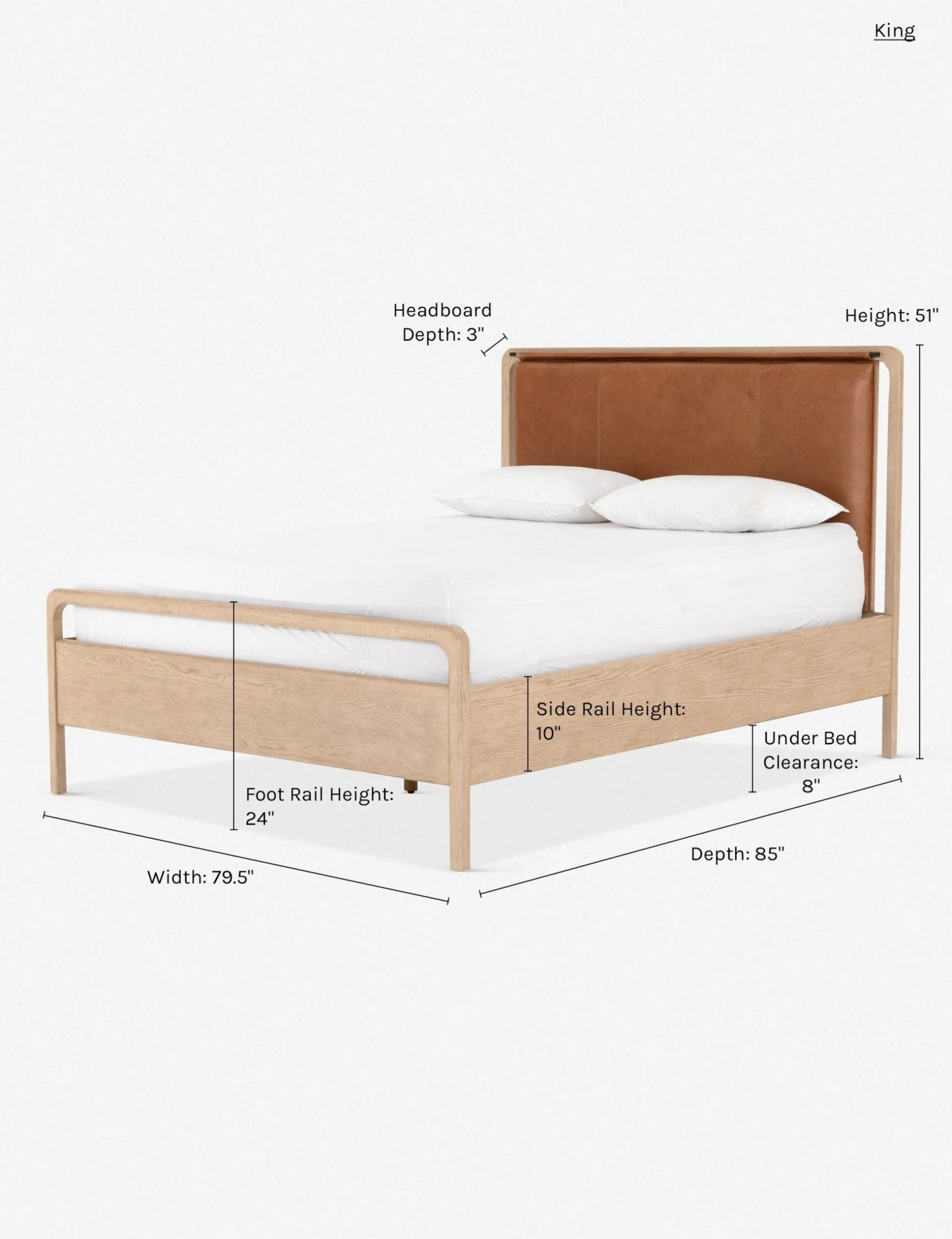 Tierney Leather Bed - Image 7