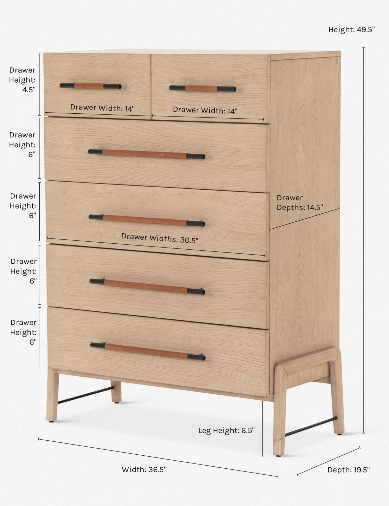 Avalon Tall 6-Drawer Dresser - Image 8