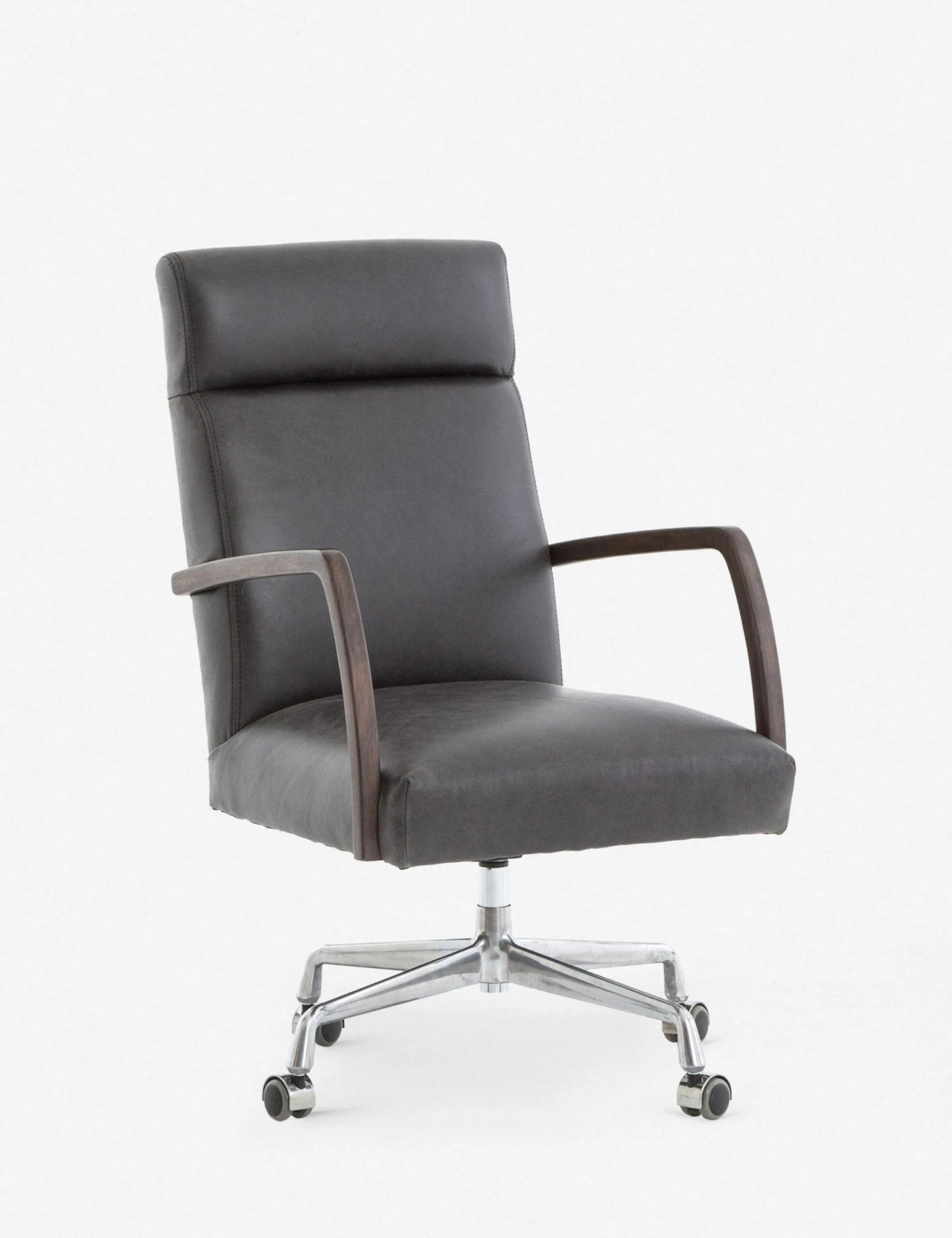 Camden Leather Office Chair, Ebony - Image 3